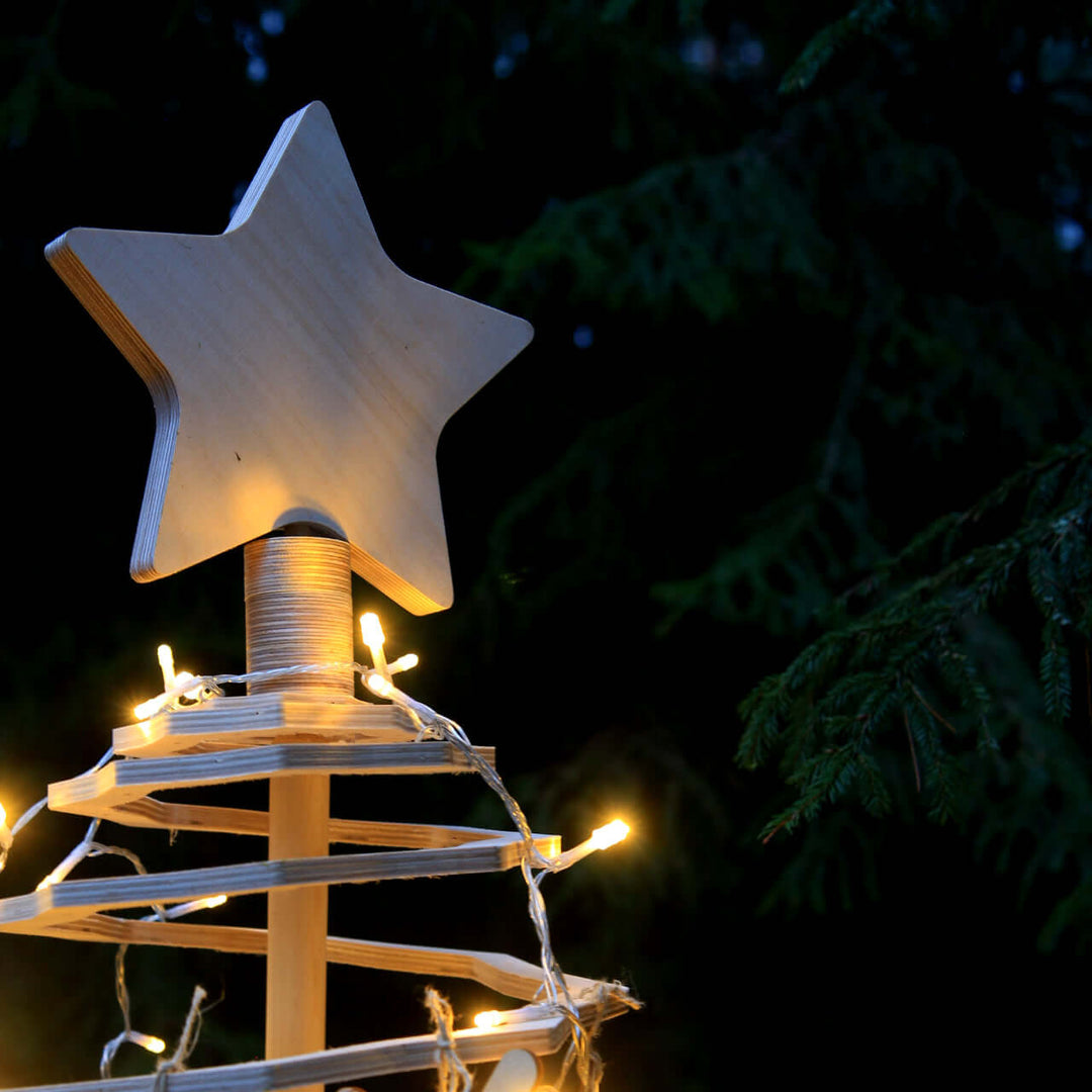 Foldable Plywood Christmas Tree with star