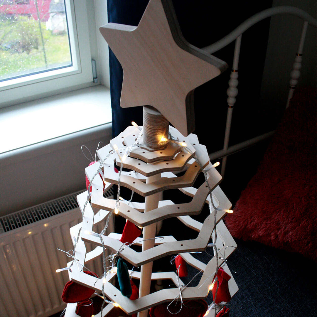 Foldable Plywood Christmas Tree with star